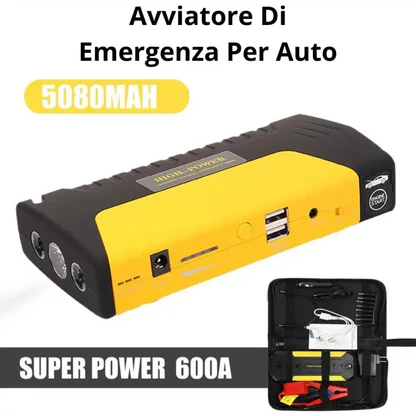 Avviatore di Emergenza Portatile con Batteria 15000 mAh, Booster Avviamento Auto