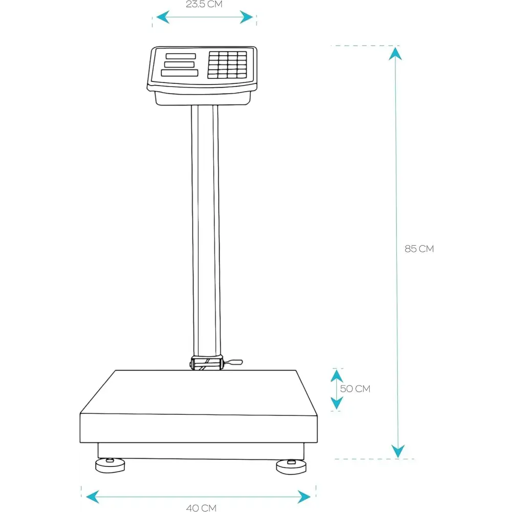 Bilancia Digitale Elettronica Professionale da 300 Kg con Display, Bilancia Industriale Ricaricabile per Utilizzo in Negozi, Abitazioni, Aziende.