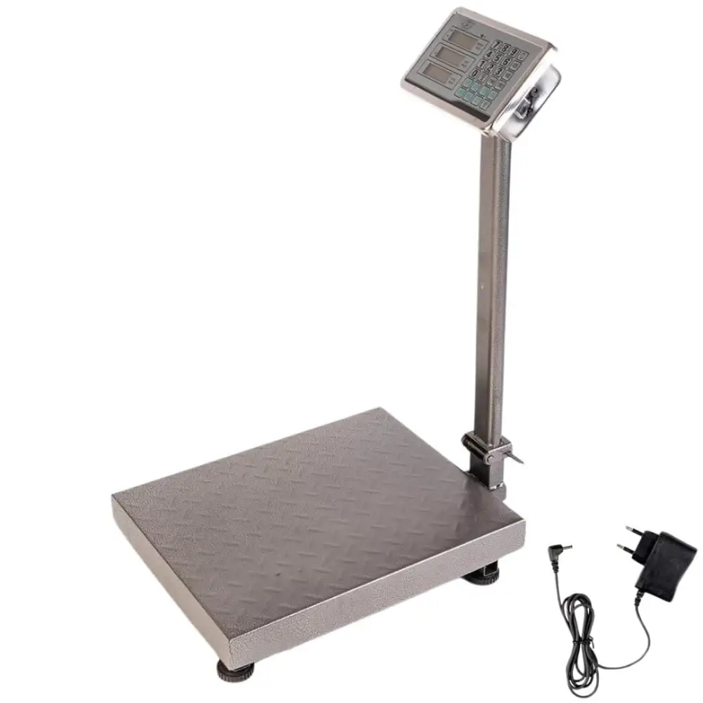 Bilancia Digitale Elettronica Professionale da 300 Kg con Display, Bilancia Industriale Ricaricabile per Utilizzo in Negozi, Abitazioni, Aziende.