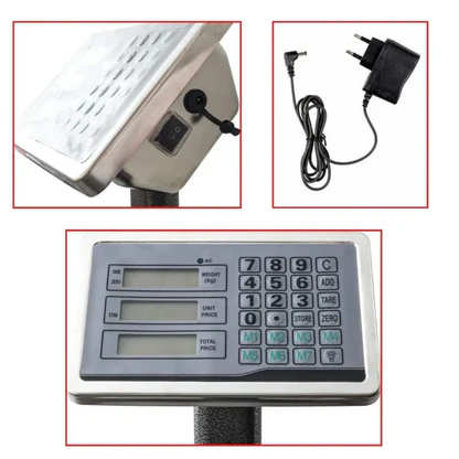 Bilancia Digitale Elettronica Professionale da 300 Kg con Display, Bilancia Industriale Ricaricabile per Utilizzo in Negozi, Abitazioni, Aziende.