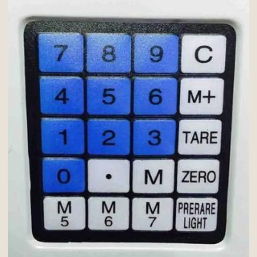 Bilancia Elettronica Professionale da Banco per Alimenti - Bilancia Digitale con 7 Tasti di Memoria e Piatto in Acciaio Inox e Schermo LCD con Prezzo