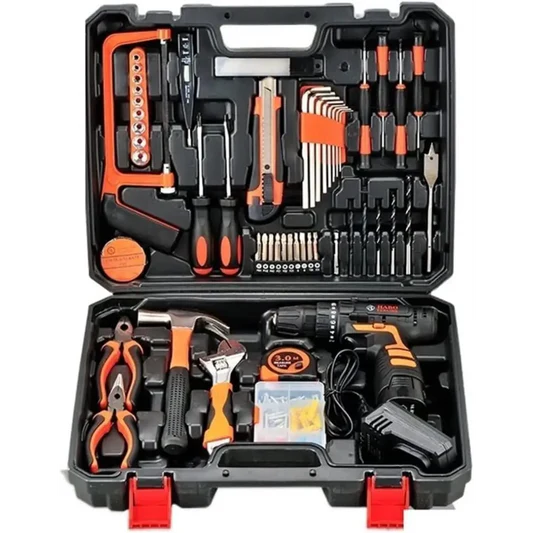 Cassetta Attrezzi Completa, Attrezzi da Lavoro 126 Pezzi Piu Trapano Avviatore.