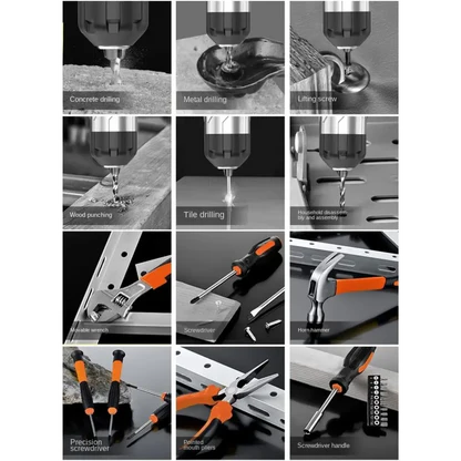 Cassetta Attrezzi Completa, Attrezzi da Lavoro 126 Pezzi Piu Trapano Avviatore.