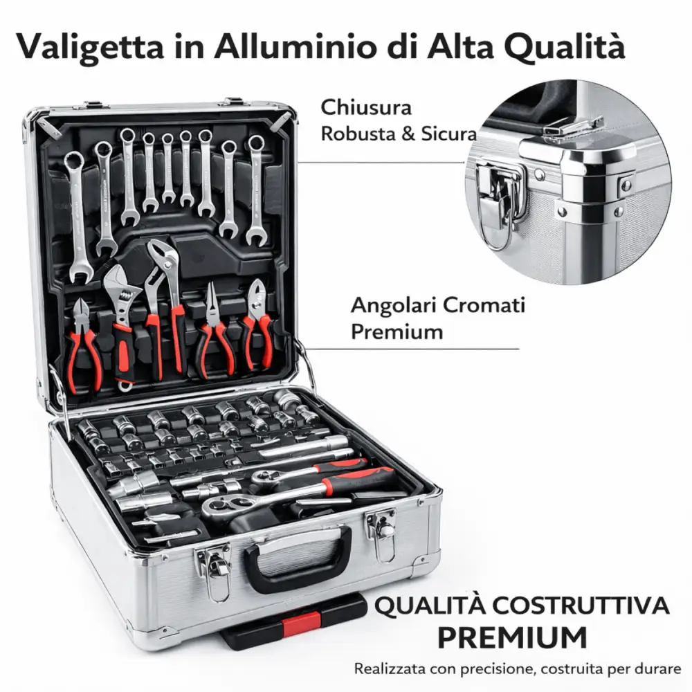 Cassetta Attrezzi Set Completo a Trolley 849 Pezzi Professionali in Acciaio.