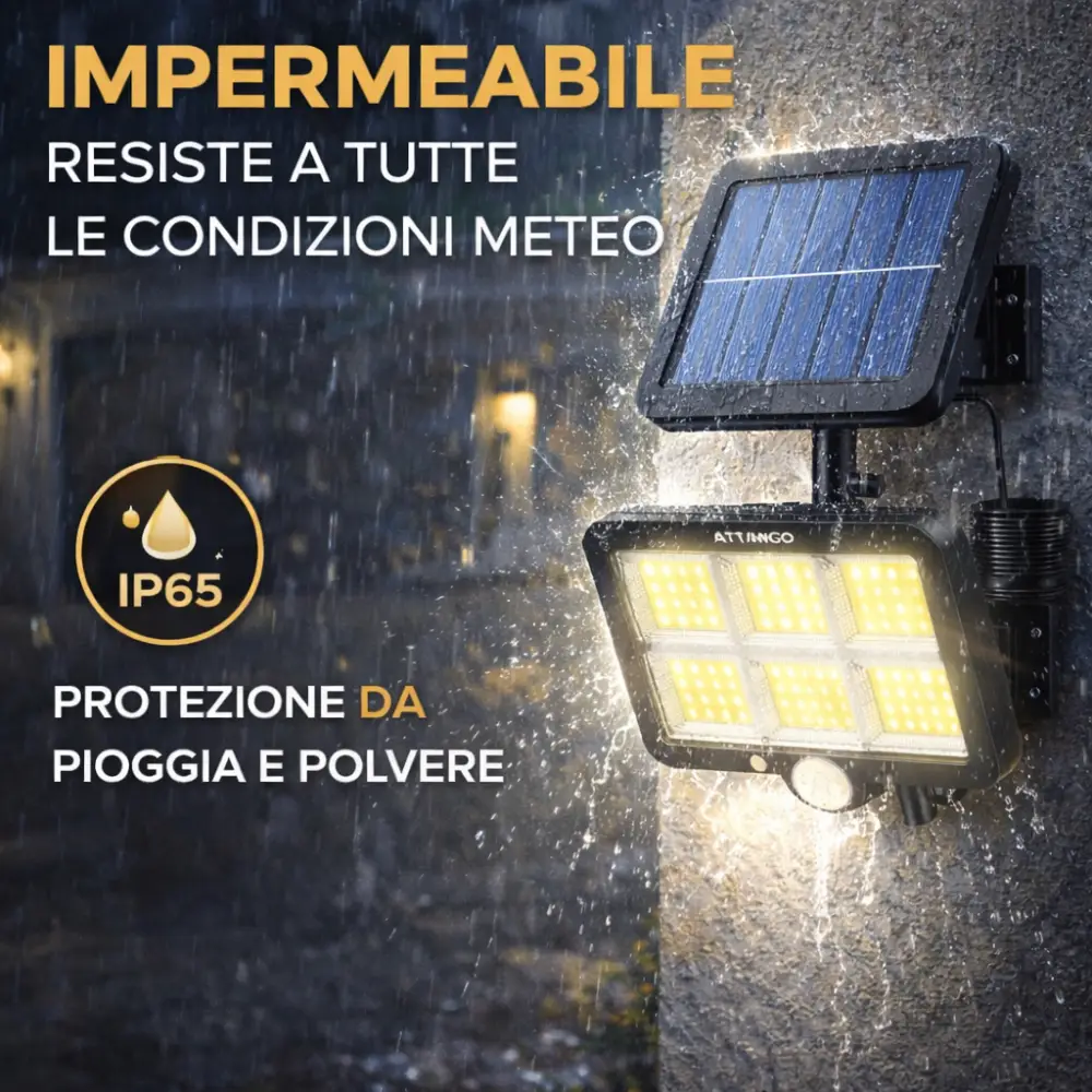 Faretti Solari LED Esterno 2 Pezzi | 100 LED con Sensore di movimento.