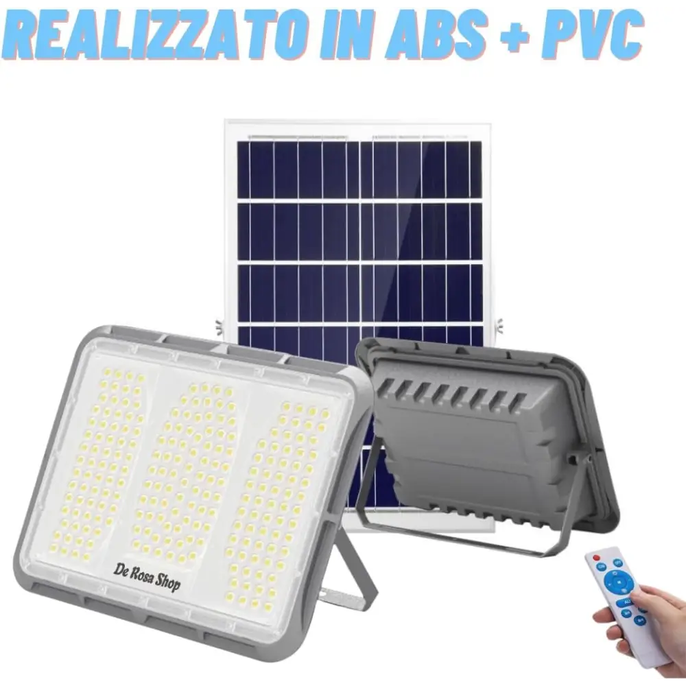 Faretto LED Solare da Esterno 600W, Faro con Sensore Crepuscolare e 150 LED