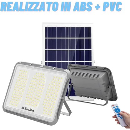 Faretto LED Solare da Esterno 600W, Faro con Sensore Crepuscolare e 150 LED