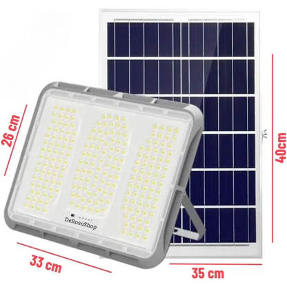 Faretto LED Solare da Esterno 600W, Faro con Sensore Crepuscolare e 150 LED