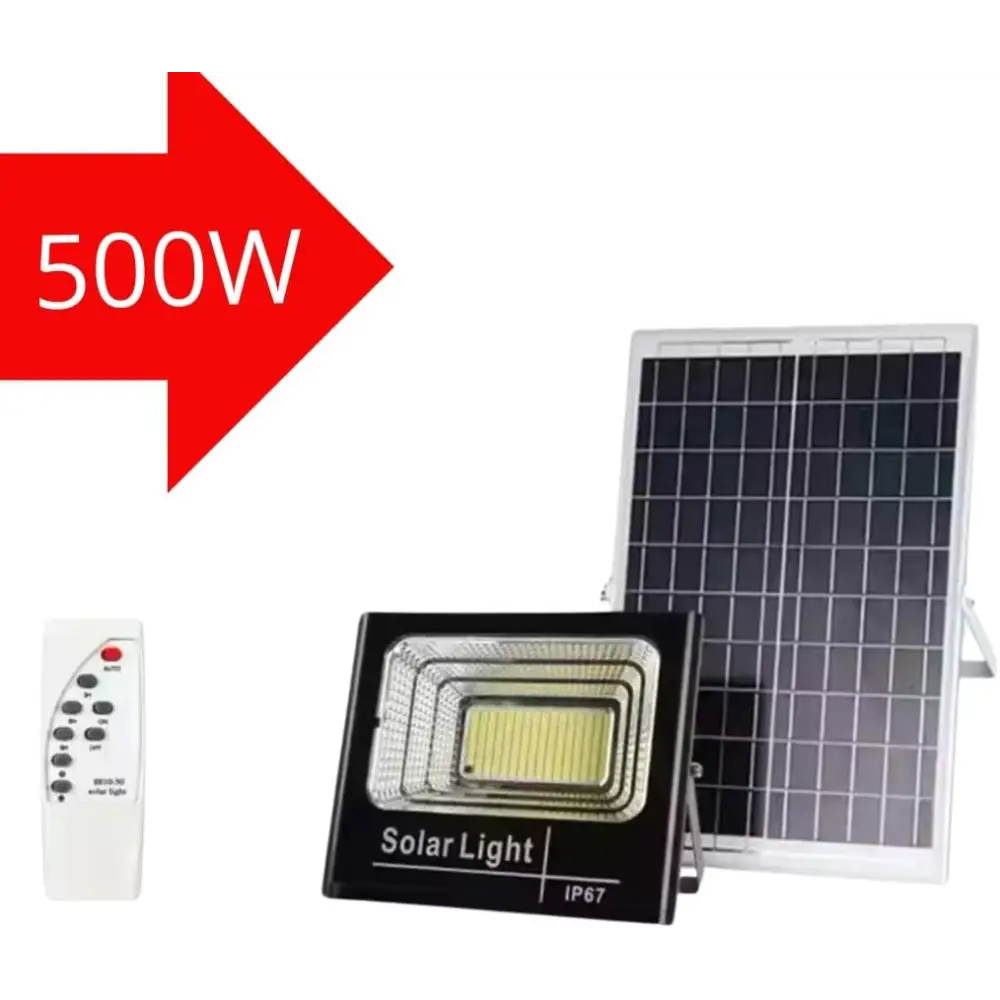 Faro LED Esterno 500W con Pannello Solare, Luce Solare 208 Potenti LED