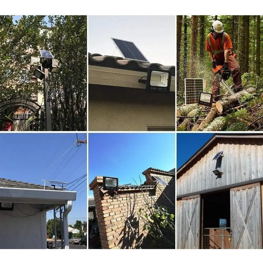 Faro LED Esterno 500W con Pannello Solare, Luce Solare 208 Potenti LED