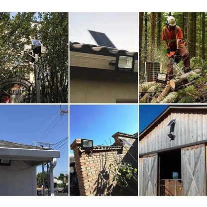 Faro LED Esterno 500W con Pannello Solare, Luce Solare 208 Potenti LED