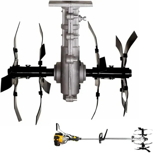 Gruppo Zappette per Decespugliatore e Motozappa, Fresa con Ingranaggio a 9 Denti, Tubo Ø26 mm - Strumenti Professionali per Orti e Giardini