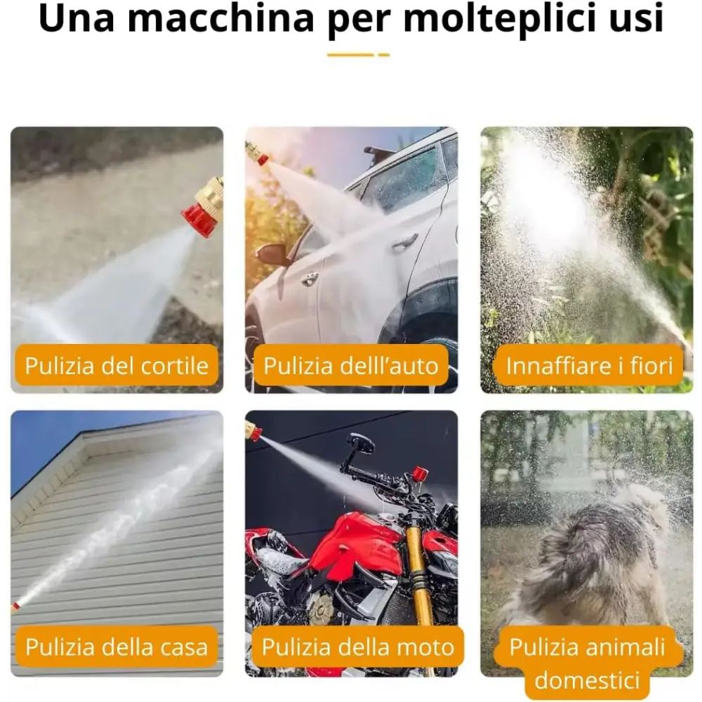 Idropulitrice a Batteria con Mini Soffiatore Incluso, Portatile, 2 Batterie 48V Intercambiabili per Pulizia Versatile e Senza Fili