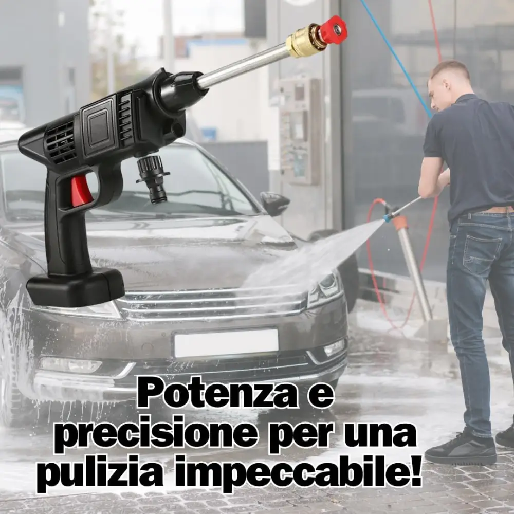 Idropulitrice a Batteria con Mini Soffiatore Incluso, Portatile, 2 Batterie 48V Intercambiabili per Pulizia Versatile e Senza Fili