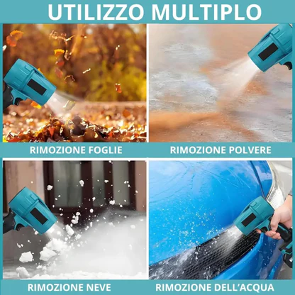 Idropulitrice a Batteria con Mini Soffiatore Incluso, Portatile, 2 Batterie 48V Intercambiabili per Pulizia Versatile e Senza Fili