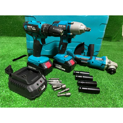 Kit 3 in 1 Trapano Avvitatore Avvitatore a Impulsi Smerigliatrice a Batteria