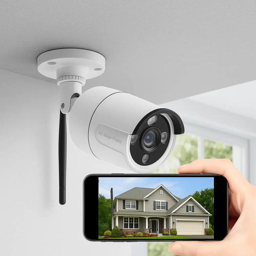 Kit Videosorveglianza Wireless, HD 4 Telecamere WiFi, Sistema IP Remoto con NVR, Supporto 5G e Connessione LAN, Sistema di Sorveglianza con Rivelazione Movimento.