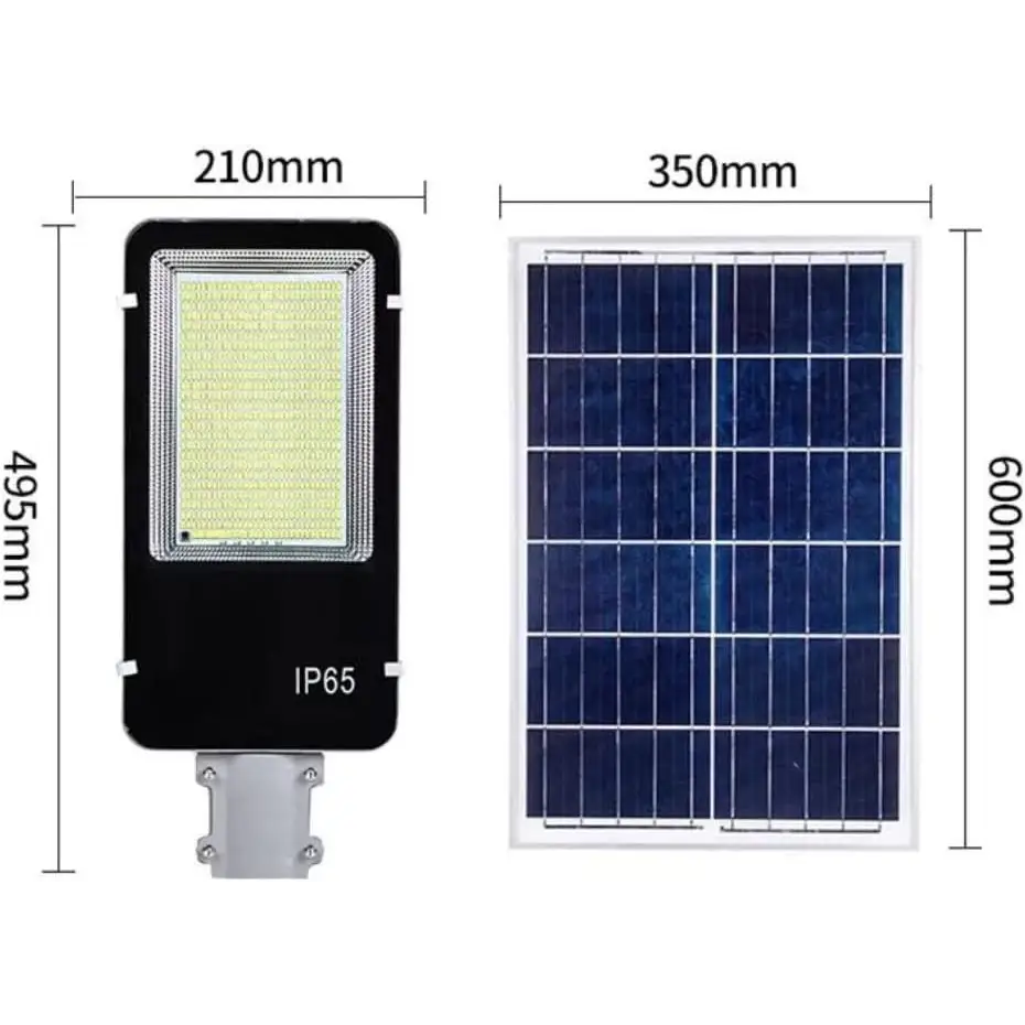 Lampione Solare esterno 400W con Pannello fotovoltaico, LED 6500K Bianco Freddo