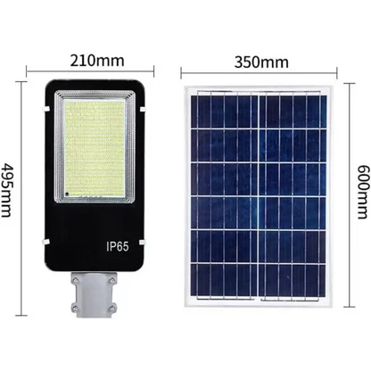 Lampione Solare esterno 400W con Pannello fotovoltaico, LED 6500K Bianco Freddo
