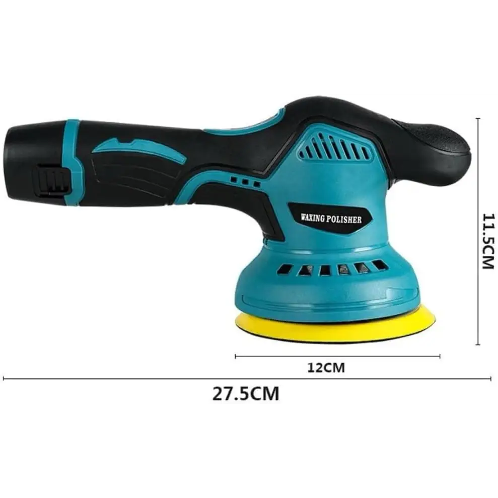 Lucidatrice Auto Orbitale, Kit Professionale con 2 Batterie, Spugna da 125 mm, 8 Velocità Regolabili