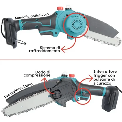 Mini Motosega a Batteria 6 Pollici per Potatura e Giardinaggio