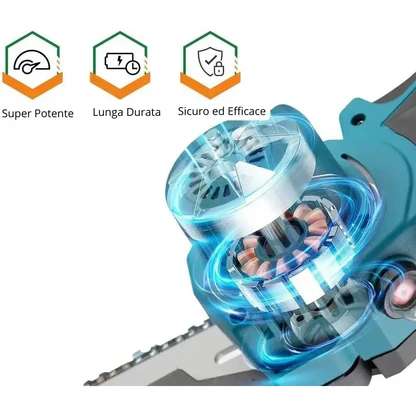 Mini Motosega a Batteria 6 Pollici per Potatura e Giardinaggio