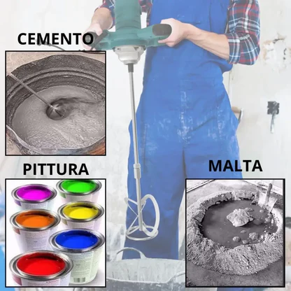 Miscelatore Professionale 2600W a 6 Velocità – Per Malta, Cemento e Colla