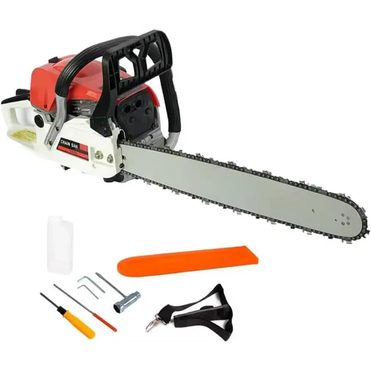 Motosega a Scoppio 52cc con Motore 2 Tempi, Lama da 50 cm e Copricatena per Taglio Professionale Legna e Giardinaggio - DE ROSA SHOP