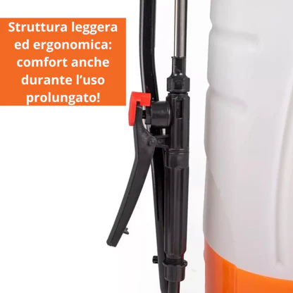 Pompa a Spalla Manuale 16L per Nebulizzazione e Irrorazione – Nebulizzatore a Pressione per Disinfestazione e Giardinaggio con Ugello in Ottone Regolabile