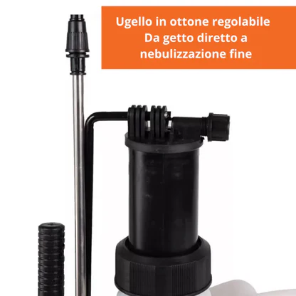 Pompa a Spalla Manuale 16L per Nebulizzazione e Irrorazione – Nebulizzatore a Pressione per Disinfestazione e Giardinaggio con Ugello in Ottone Regolabile