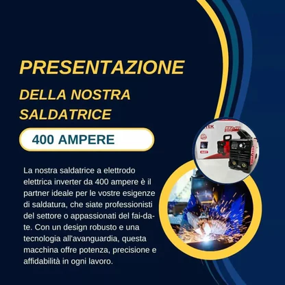 Saldatrice Inverter Mini MMA 400A Ultra Compatta | IGBT DC, VRD, Display LED