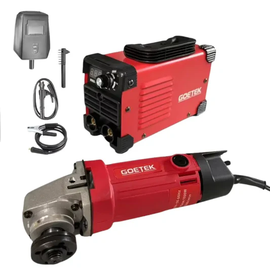 Smerigliatrice Angolare 1000 Watt + Saldatrice Inverter Mini MMA 400A, Compatta, Potente, con Tecnologia IGBT, VRD, Display LED, per Elettrodo e Lift TIG,Kit Professionale.