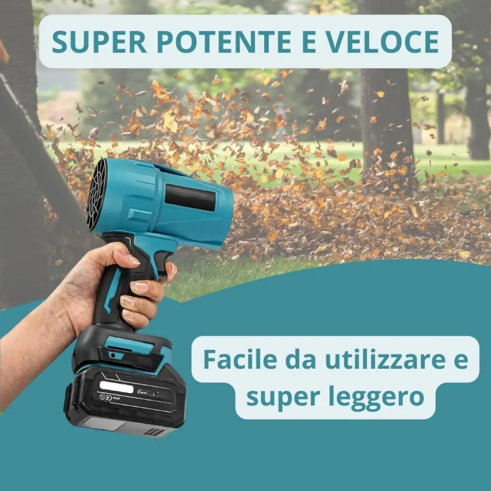 Soffiatore a Batteria, Mini Soffiatore per Foglie con Turbocompressore