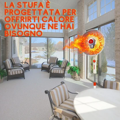 Stufa Piantana a Carbonio - Ventilatore Aria Calda Oscillante 90°, Riscaldamento Rapido 500W/1000W, Sicura Antiribaltamento, Regolazione Potenza per Casa e Ufficio