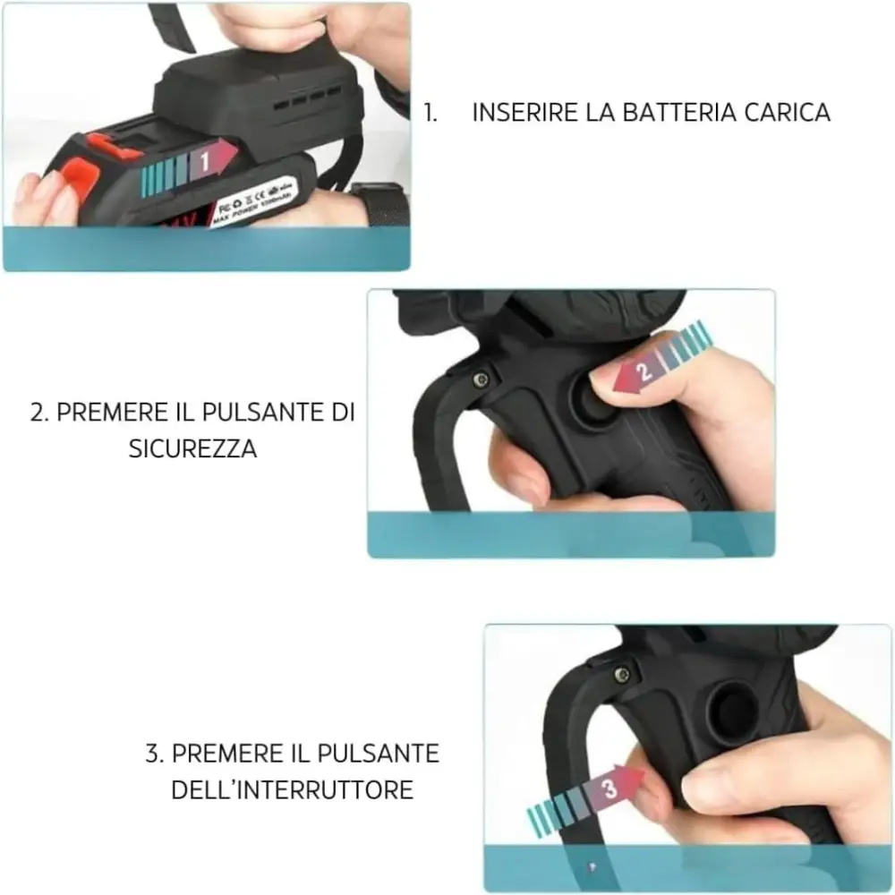 Tagliasiepi a Batteria 72V 5.0Ah con Lama da 50 cm e 2 Batterie, Tosasiepi Elettrico Potente e Leggero, Inclusa Mini Motosega da 6 Pollici per Potatura e Giardinaggio