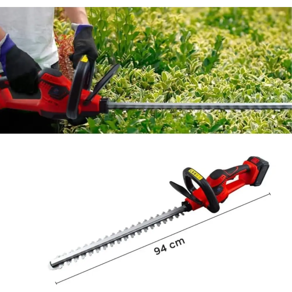 Tagliasiepi a Batteria Per Giardino, Tosasiepi Elettrico Senza Fili Con Lama In Acciaio 52Cm