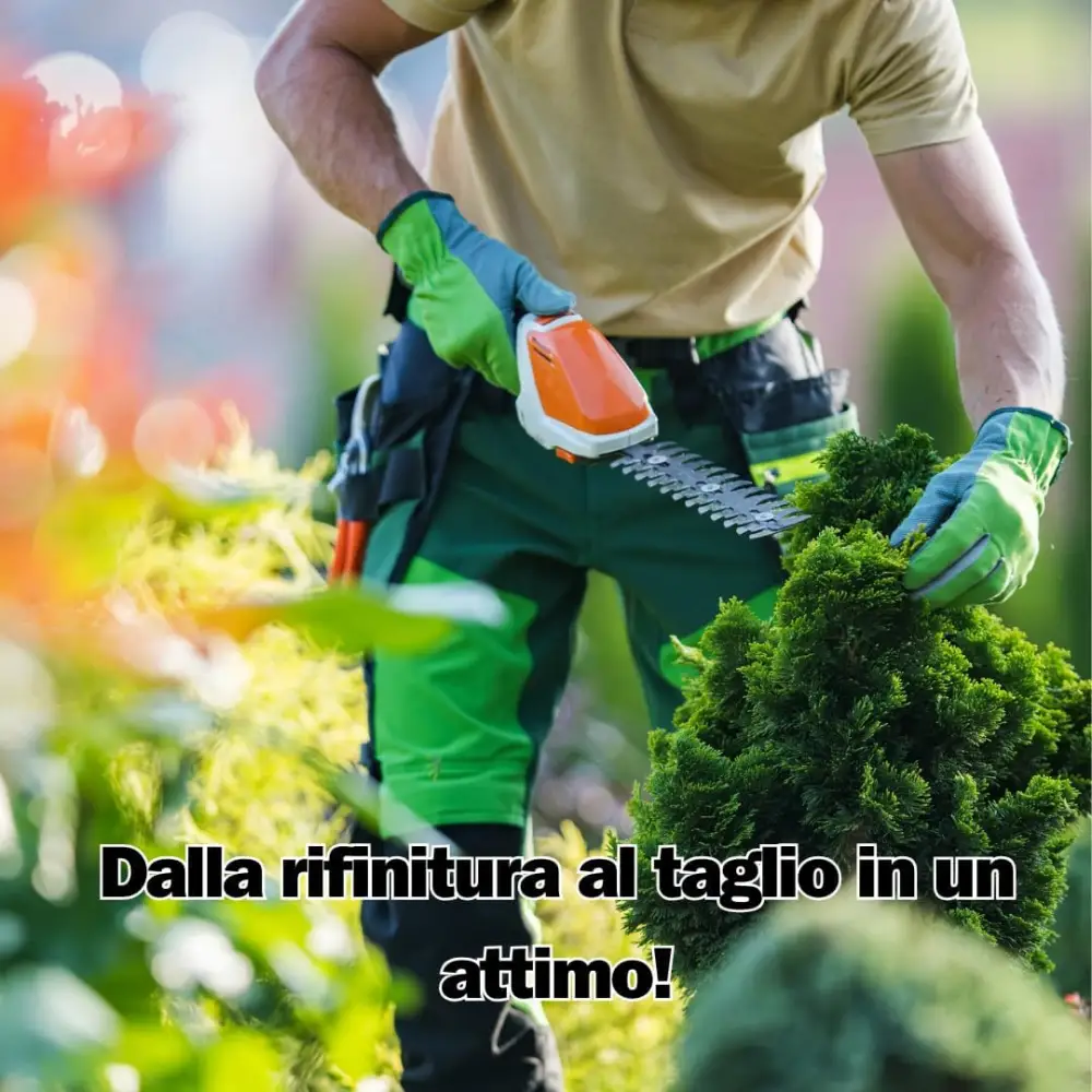 Tagliasiepi a Batteria Tosaerba a Batteria 12V, Strumento 2 in 1 con Autonomia di 60 Minuti, Lame Intercambiabili 14 cm per Siepi