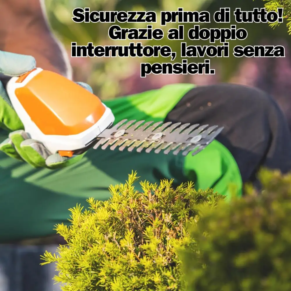 Tagliasiepi a Batteria Tosaerba a Batteria 12V, Strumento 2 in 1 con Autonomia di 60 Minuti, Lame Intercambiabili 14 cm per Siepi