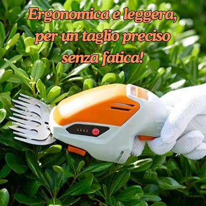 Tagliasiepi a Batteria Tosaerba a Batteria 12V, Strumento 2 in 1 con Autonomia di 60 Minuti, Lame Intercambiabili 14 cm per Siepi