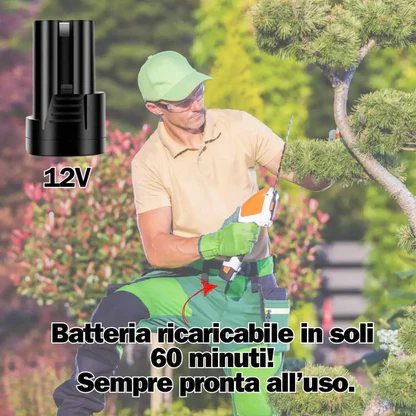 Tagliasiepi a Batteria Tosaerba a Batteria 12V, Strumento 2 in 1 con Autonomia di 60 Minuti, Lame Intercambiabili 14 cm per Siepi