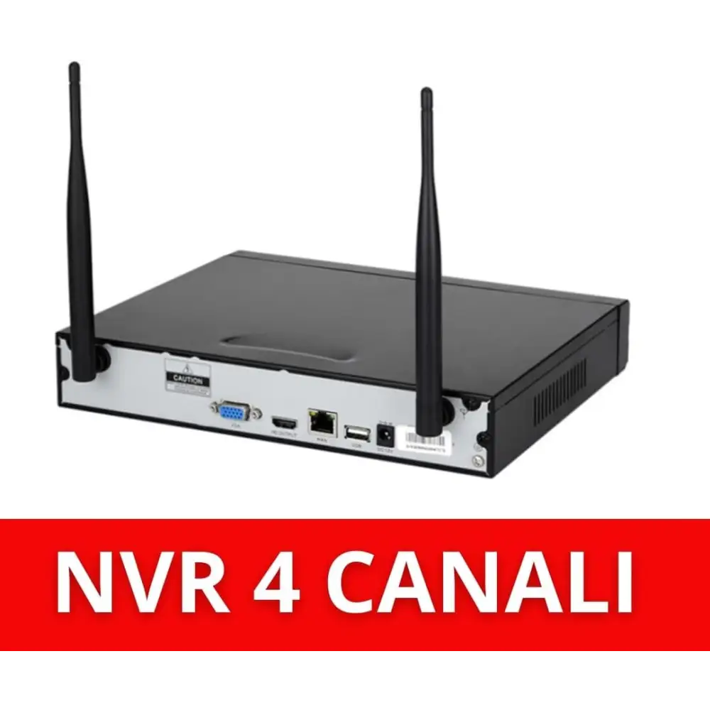 Kit Videosorveglianza Wireless, HD 4 Telecamere WiFi, Sistema IP Remoto con NVR, Supporto 5G e Connessione LAN, Sistema di Sorveglianza con Rivelazione Movimento.